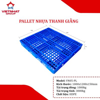 Pallet nhựa thanh giằng 1000x1200x150mm